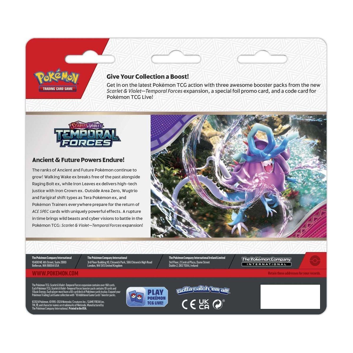 Pokemon TCG Scarlet & Violet SV05 - Temporal Forces Blister 3-Pack