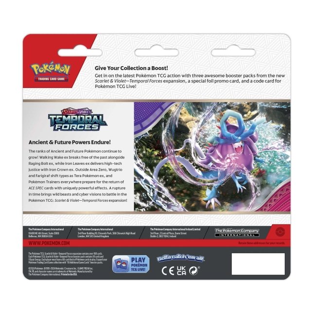 Pokemon TCG Scarlet & Violet SV05 - Temporal Forces Blister 3-Pack