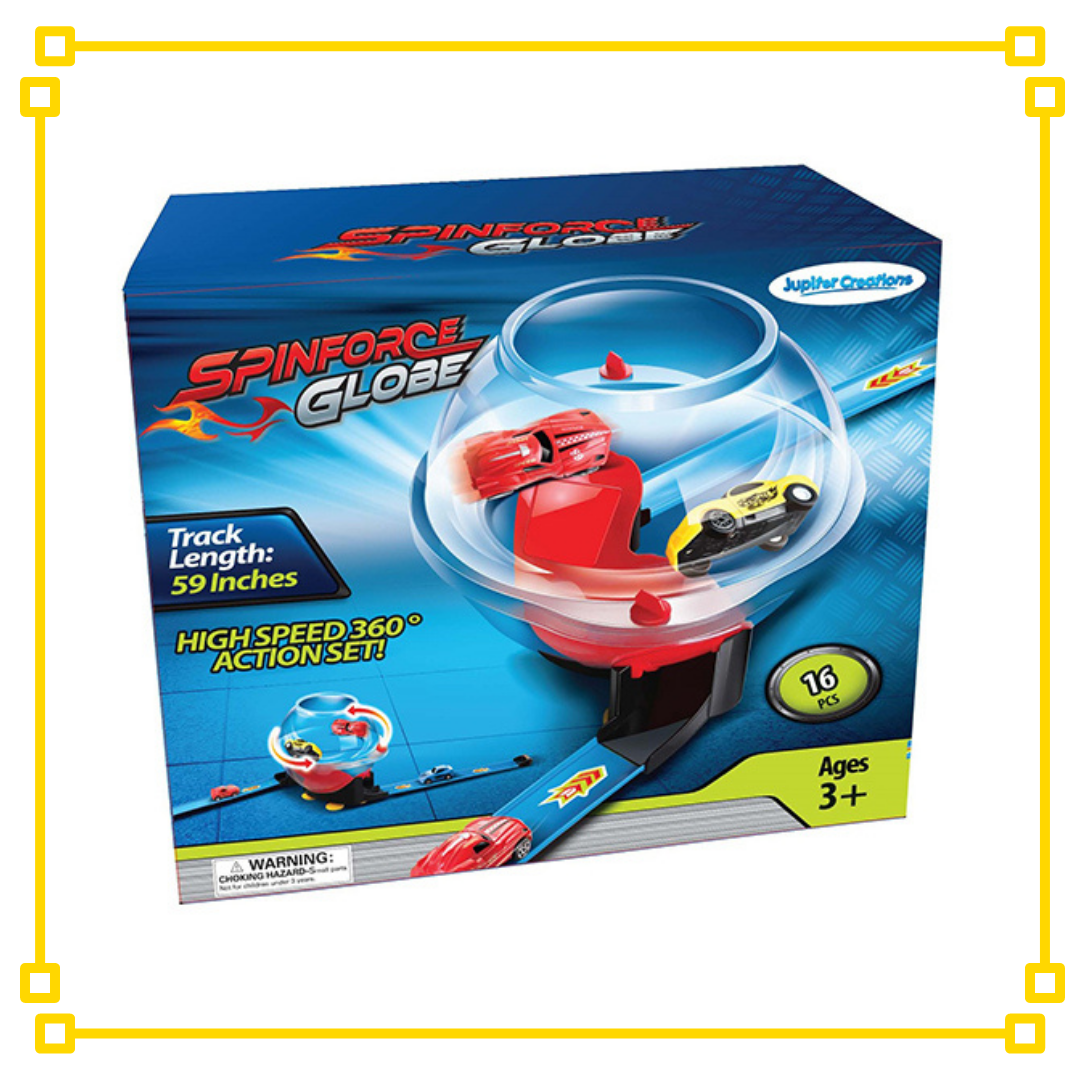 SpinForce Globe - High Speed Pull Back Cars With Track