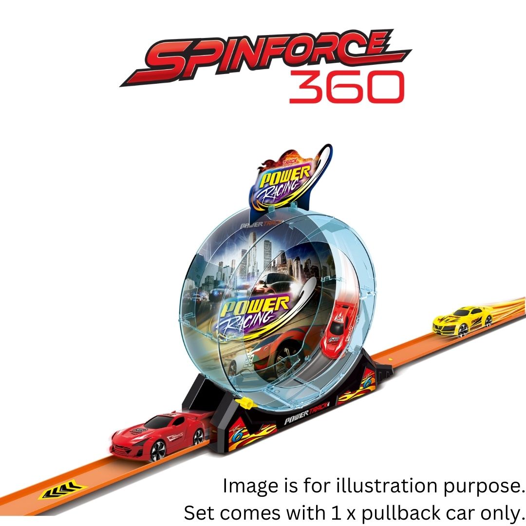 SpinForce 360 - High Speed Pull Back Car With Track