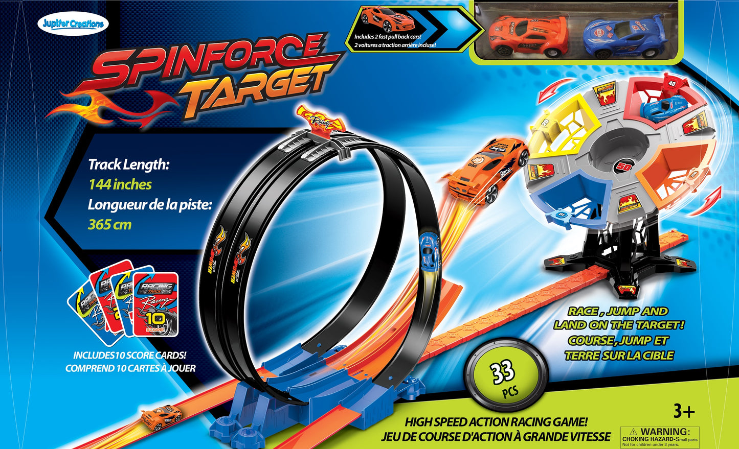 SpinForce Target - High Speed Pull Back Cars with Track