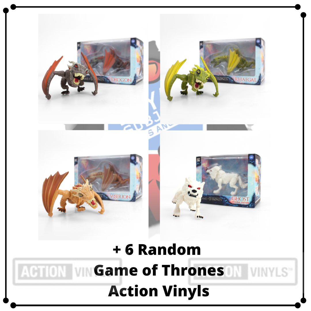 Dragons & Wolf + 6 Random Action Vinyls from Game of Thrones