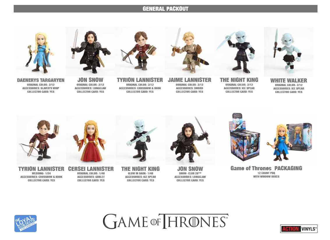 Game of Thrones Action Vinyls (Factory Sealed, Display Case of 12 units)